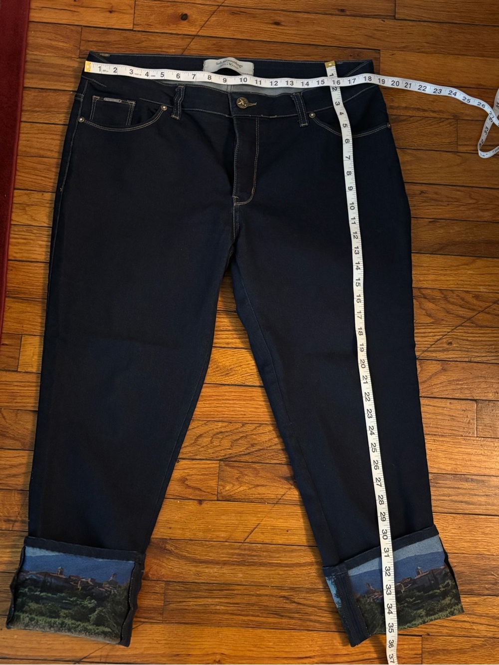 Soft Surroundings Dark Indigo Cropped Ankle Jeans